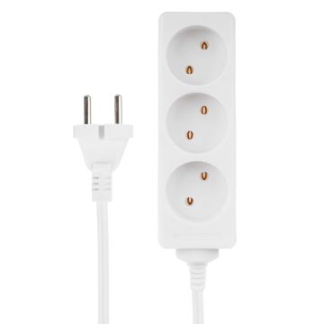 Удлинитель сетевой 3м 3 розетки белый FORZA (ПЭТ) 1/40