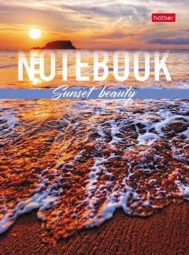 Блокнот 64л А6 112х151мм 7БЦ клетка/линия обл тв перепл мат лам Закат Хатбер 1/40