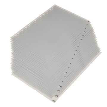 Разделитель пластиковый BRAUBERG А4 20л алфавитный А-Я серый 1/15 