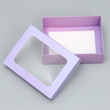Подарочная коробка с окном 16,5х12,5х5см Лаванда 1/416