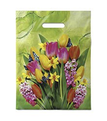 Пакет с вырубной ручкой (30х40)-30 Нежный букет 1/50/1000