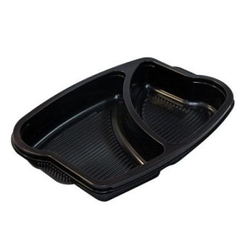 Ланч-бокс ПП 2-сек КД-403 530мл. прямоугольный черный 1/250