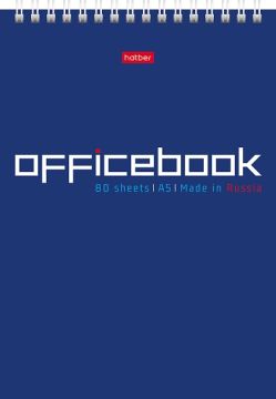 Блокнот 80л А5 131х198мм клетка гребень жест подл обложка мел.картон Office Book Хатбер 1/56 