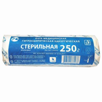 Вата глазная стерильная НИКА 250г 1/48 