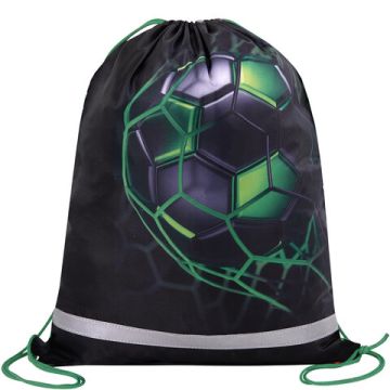 Мешок для обуви 46х36см светоотражающая полоса BRAUBERG KIDS Green Ball 1/60