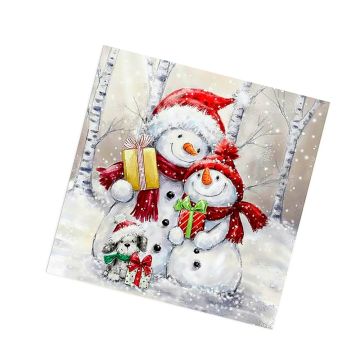 НГ Салфетки (33х33) 3-сл Добрые снеговики (20) 1/12