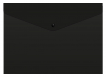 Папка-конверт с кнопкой А4 непрозр черная 0,15мм Россия 1/10/50