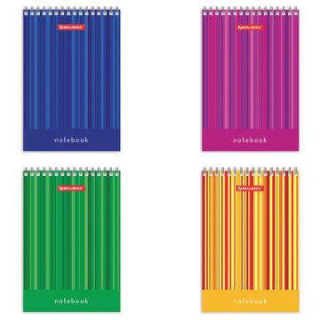 Блокнот 40л А6 108х145мм клетка гребень Полоски BRAUBERG 1/10/140