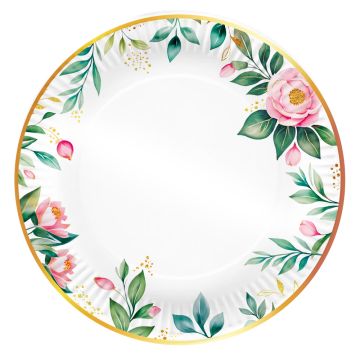 Тарелка картон с рисунком набор 10шт d-230 Романтика (10шт) 1/50