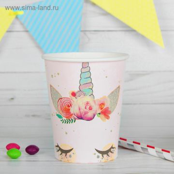Стакан бумажный 250мл Единорог 10/10