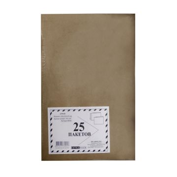 Конверт-пакет С4 объемный (229х324х40мм) крафт отрывная полоса (25шт) 1/10 