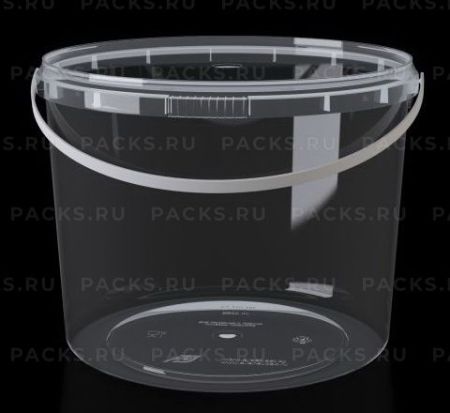 Ведро пищевое прозрачное 5,7л с крышкой 40/40