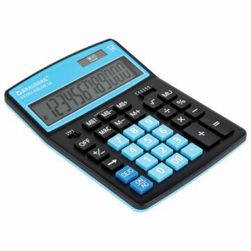 Калькулятор настольный BRAUBERG EXTRA COLOR-12-BKBU (206x155мм) 12 разр дв питание черно-голуб 1/20