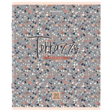 Тетрадь 96л А4 клетка скоба обложка картон Terrazzo 1/5/50