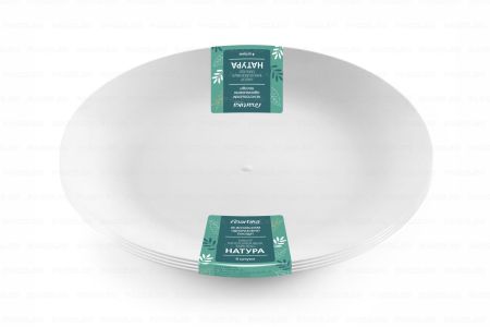 Набор тарелок d-200 плоская белая (4шт) Натура 1/9