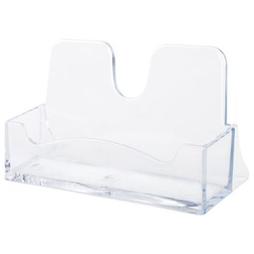 Подставка для визиток 40х100х55мм настольная прозрачная BRAUBERG CLASSIC 1/25 (Клиент)
