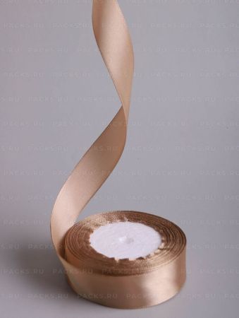 Лента атласная 25мм 25м миндальная 5/5