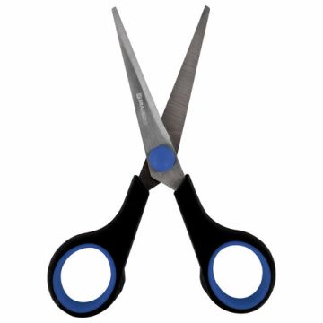 Ножницы 140мм метал черно-синие резиновые вставки SOFT GRIP Brauberg 1/12