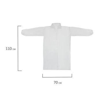 Халат на липучках белый одноразовый ХL (10шт) снаблайн 1/10 (Клиент)