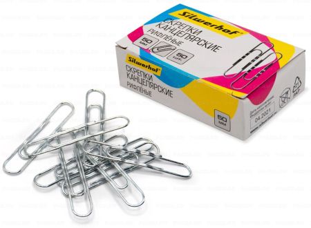 Скрепки 50мм 50шт метал оцинков гофрированные Silwerhof 1/10
