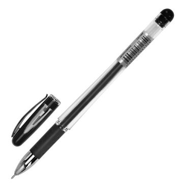 Ручка гелевая черная 0,5мм линия 0,35мм игольчатый узел Geller BRAUBERG 1/12