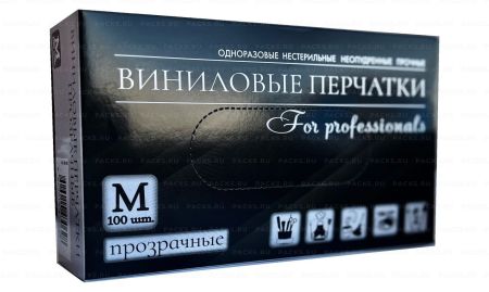 Перчатки смотровые виниловые неопудренные ЭМ M 50/500