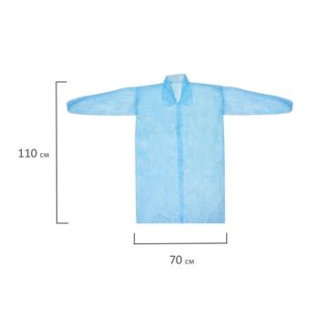 Халат на кнопках голубой одноразовый ХL (10шт) снаблайн 1/10 (Клиент)
