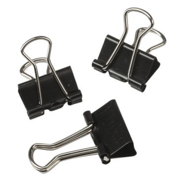 Зажимы для бумаг 15мм на 45л (12шт) черные в картонной коробке ОФИСМАГ 1/12/360