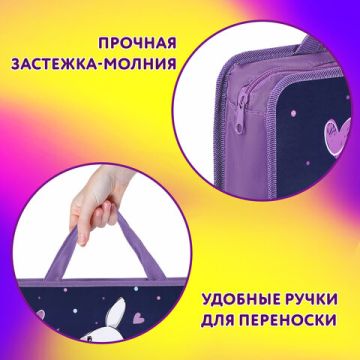 Папка на молнии с ручками А4 пластик 1 отделение, на молнии, ширина 80мм Юнландия 1/30