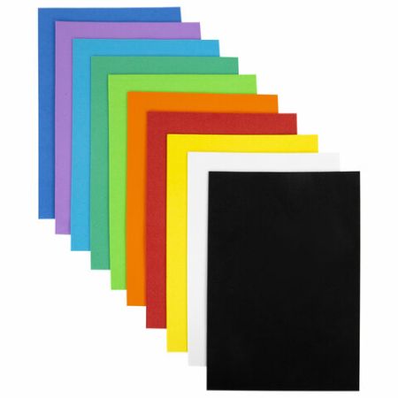 Пористая резина/фоамиран А4, 2 мм ОСТРОВ СОКРОВИЩ 10 л, 10 цв, яркие цвета, набор №1, 660073