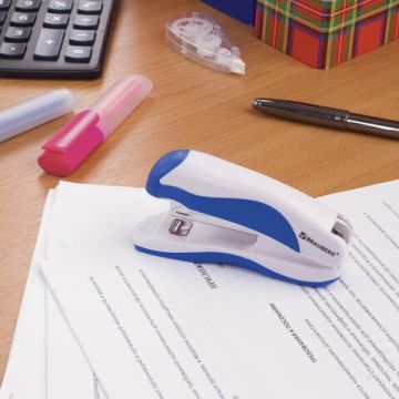 Степлер №10 до 12л бело-синий эргономичный JET PRO BRAUBERG 1/12 (клиент)