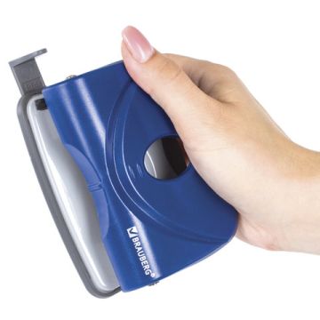 Дырокол на 20листов средний синий Brauberg 1/12/96