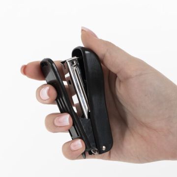 Степлер №10 до 12 листов,  с антистеплером, черный STAFF Profit