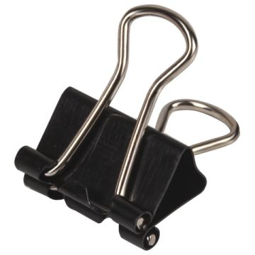 Зажимы для бумаг 15мм на 45л (12шт) черные в картонной коробке ОФИСМАГ 1/12/360