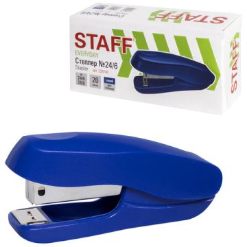 Степлер №24/6 26/6 до 20л синий STAFF EVERYDAY 1/12/180