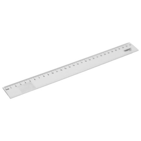 Линейка 30см пластиковая прозрачная бесцветная ПИФАГОР 1/20/960
