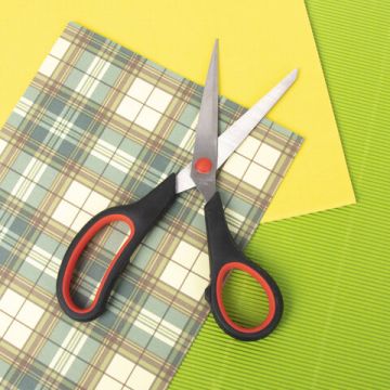 Ножницы 195мм метал черно-красные вставки европодвес в чехле Everday Staff 1/12