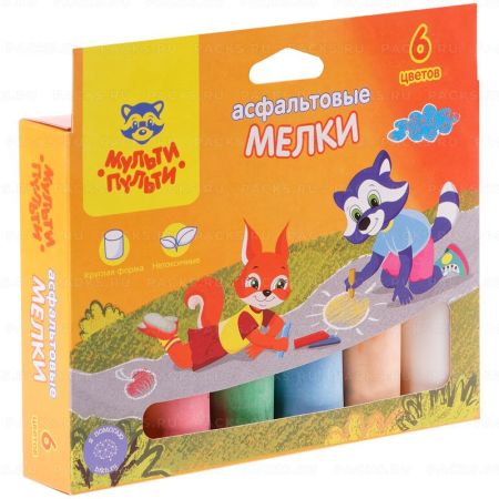 Мелки цветные 06шт круглые Мульти-пульти 1/20