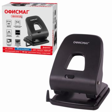 Дырокол на 40листов металлопластик черный SUPER-40 ОФИСМАГ 1/18 (Клиент)