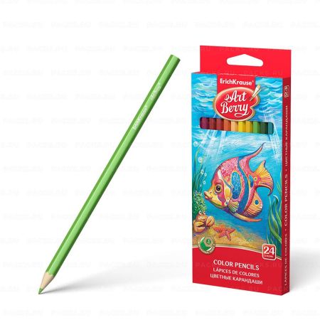 Карандаши цветные 24цв деревянные шестигранные ErichKrause ArtBerry 1/6/120