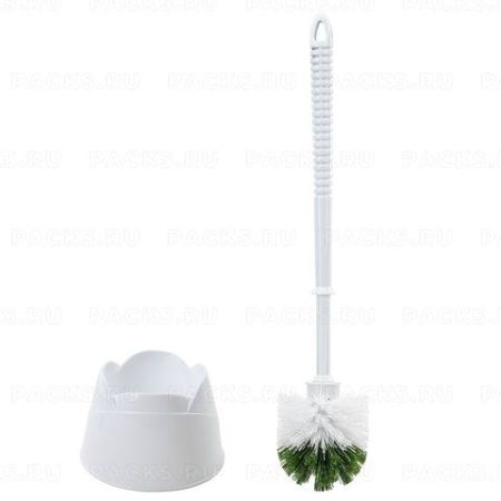 Ерш для унитаза ЛЮБАША, с подставкой, пластик,  белый