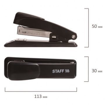 Степлер №24/6 26/6 до 20л металлический черный Manager STAFF 1/12/120