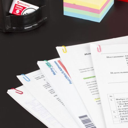 Скрепки 28мм 100шт цветные ОФИСМАГ 1/10/250 (Клиент)