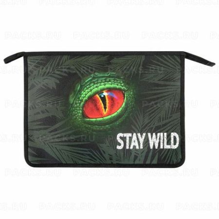 Папка для тетрадей ЮНЛАНДИЯ А4 молния Дикий