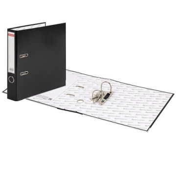 Папка-регистратор А4 50мм BRAUBERG с покрытием из пластика черная с уголком 1/25