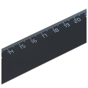 Линейка 30см пластиковая черная СТАММ 1/20/360