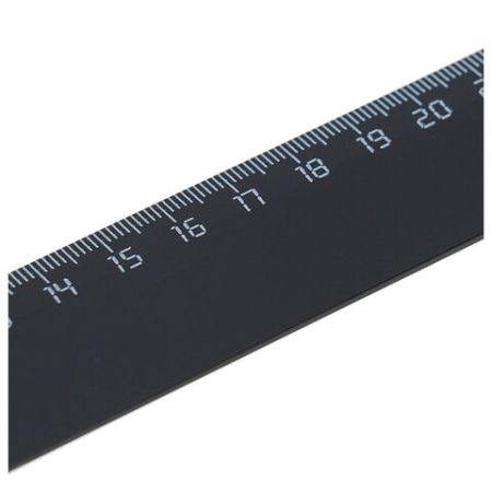 Линейка 30см пластиковая черная СТАММ 1/20/360