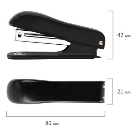 Степлер №10 до 12 листов,  с антистеплером, черный STAFF Profit