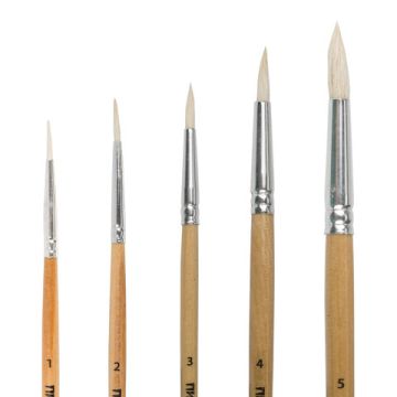 Кисти 5шт коза круглая № 1,2,3,4,5 ПИФАГОР 1/12/288 (Клиент)