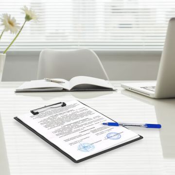 Доска-планшет с прижимом А4 22,8х31,8см картон/ПВХ черный STAFF 1/48 (клиент)